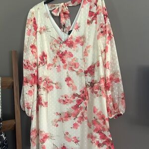 The Limited Pink and Peach LS Bishop Sleeve Sundress Size OX NWT